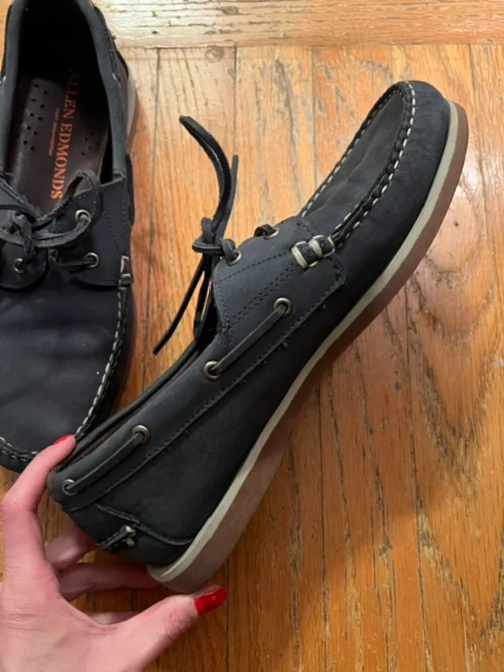 Allen Edmonds Blue Suede Force 10 Boat Shoes
